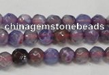 CAG5652 15 inches 4mm faceted round fire crackle agate beads