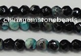 CAG5657 15 inches 4mm faceted round fire crackle agate beads