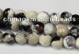 CAG5665 15 inches 6mm faceted round fire crackle agate beads