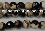 CAG5666 15 inches 6mm faceted round fire crackle agate beads
