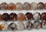 CAG5667 15 inches 6mm faceted round fire crackle agate beads