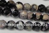 CAG5668 15 inches 6mm faceted round fire crackle agate beads