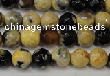 CAG5672 15 inches 6mm faceted round fire crackle agate beads