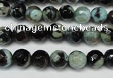 CAG5685 15 inches 8mm faceted round fire crackle agate beads