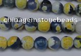 CAG5688 15 inches 8mm faceted round fire crackle agate beads