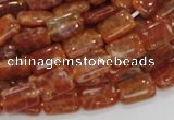 CAG569 15.5 inches 8*12mm rectangle natural fire agate beads