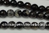 CAG5693 15 inches 8mm faceted round fire crackle agate beads