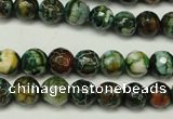 CAG5696 15 inches 8mm faceted round fire crackle agate beads