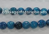 CAG5697 15 inches 8mm faceted round fire crackle agate beads