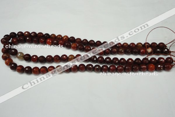 CAG5699 15 inches 8mm faceted round fire crackle agate beads