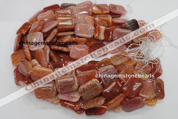 CAG570 15.5 inches 22*30mm rectangle natural fire agate beads