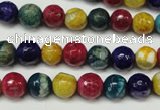 CAG5701 15 inches 8mm faceted round fire crackle agate beads