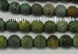 CAG5702 15 inches 8mm faceted round fire crackle agate beads