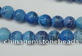 CAG5703 15 inches 8mm faceted round fire crackle agate beads