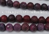 CAG5704 15 inches 8mm faceted round fire crackle agate beads