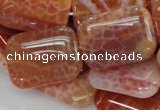 CAG571 15.5 inches 30*40mm rectangle natural fire agate beads