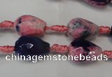 CAG5715 15 inches 10*14mm faceted teardrop fire crackle agate beads