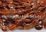 CAG572 15.5 inches 8*10mm faceted oval natural fire agate beads