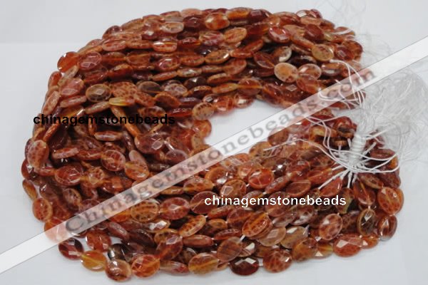 CAG572 15.5 inches 8*10mm faceted oval natural fire agate beads