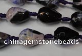 CAG5720 15 inches 12*16mm faceted teardrop fire crackle agate beads