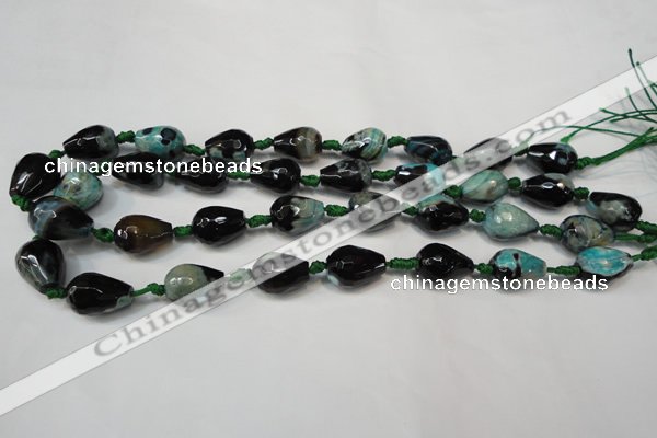 CAG5722 15 inches 12*16mm faceted teardrop fire crackle agate beads