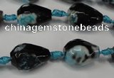 CAG5723 15 inches 12*16mm faceted teardrop fire crackle agate beads