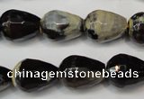 CAG5724 15 inches 12*16mm faceted teardrop fire crackle agate beads