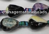 CAG5727 15 inches 13*18mm faceted teardrop fire crackle agate beads