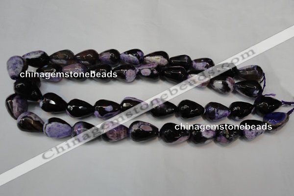 CAG5729 15 inches 13*18mm faceted teardrop fire crackle agate beads