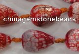 CAG5734 15 inches 15*20mm faceted teardrop fire crackle agate beads