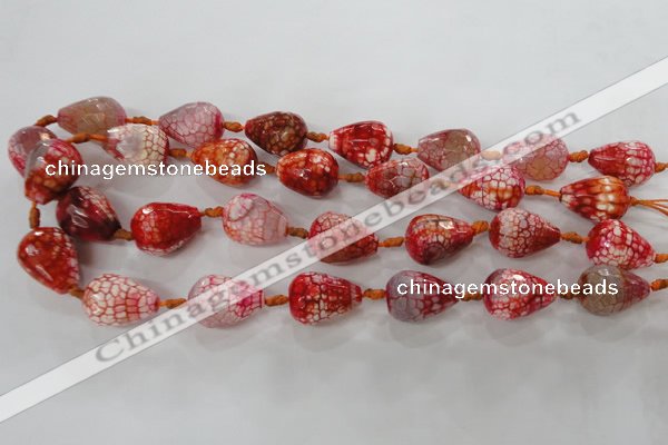 CAG5734 15 inches 15*20mm faceted teardrop fire crackle agate beads