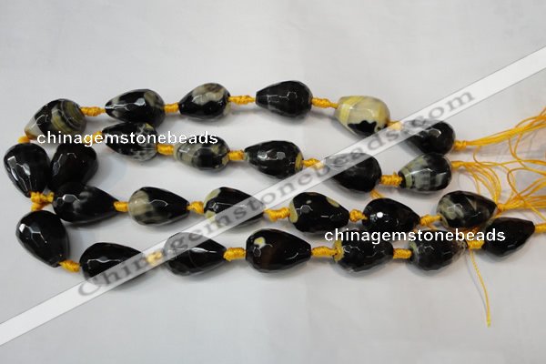 CAG5738 15 inches 15*20mm faceted teardrop fire crackle agate beads