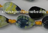 CAG5739 15 inches 15*20mm faceted teardrop fire crackle agate beads