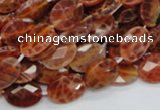 CAG574 15.5 inches 12*16mm faceted oval natural fire agate beads