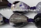 CAG5743 15 inches 15*20mm faceted teardrop fire crackle agate beads