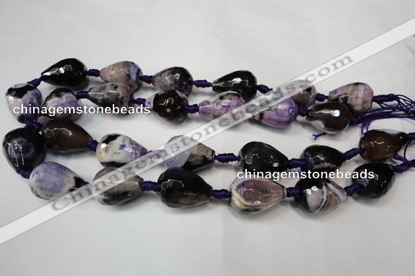 CAG5743 15 inches 15*20mm faceted teardrop fire crackle agate beads