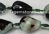 CAG5744 15 inches 15*20mm faceted teardrop fire crackle agate beads