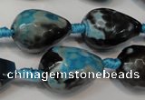 CAG5745 15 inches 15*20mm faceted teardrop fire crackle agate beads