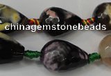 CAG5746 15 inches 15*20mm faceted teardrop fire crackle agate beads