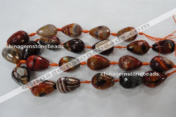 CAG5748 15 inches 18*25mm faceted teardrop fire crackle agate beads