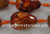 CAG5749 15 inches 18*25mm faceted teardrop fire crackle agate beads