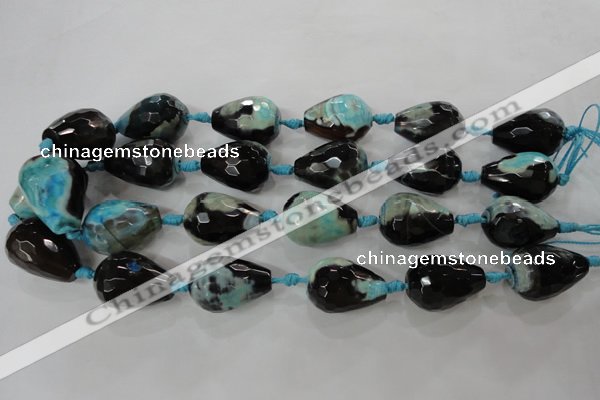 CAG5752 15 inches 18*25mm faceted teardrop fire crackle agate beads