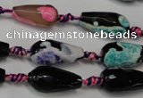 CAG5757 15 inches 10*20mm faceted teardrop fire crackle agate beads