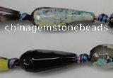 CAG5759 15 inches 10*30mm faceted teardrop fire crackle agate beads