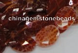 CAG576 15.5 inches 18*25mm faceted oval natural fire agate beads