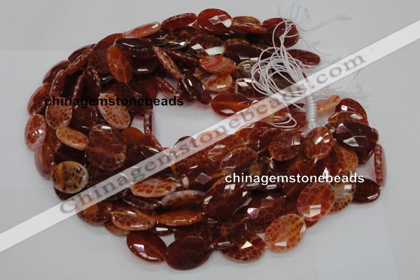 CAG576 15.5 inches 18*25mm faceted oval natural fire agate beads