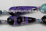 CAG5762 15 inches 10*30mm faceted teardrop fire crackle agate beads