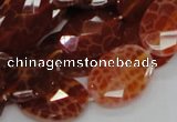 CAG577 15.5 inches 22*30mm faceted oval natural fire agate beads