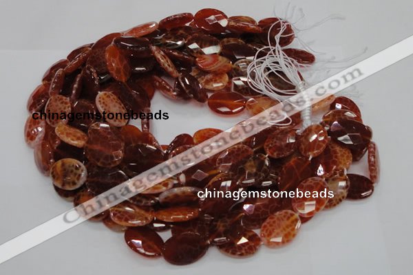 CAG577 15.5 inches 22*30mm faceted oval natural fire agate beads