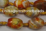 CAG5780 15 inches 12*16mm faceted rice fire crackle agate beads